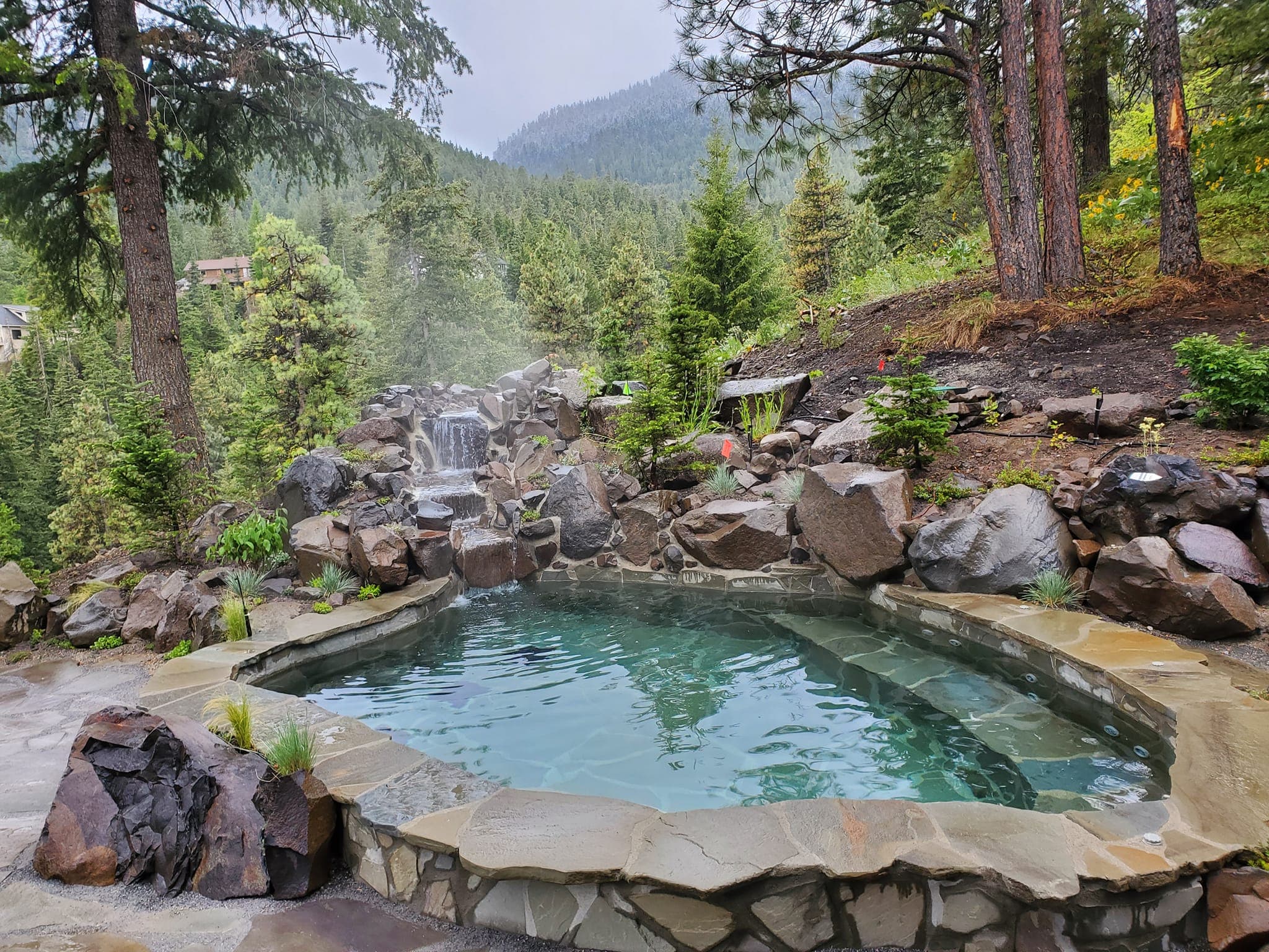 Custom built concrete spa Wenatchee